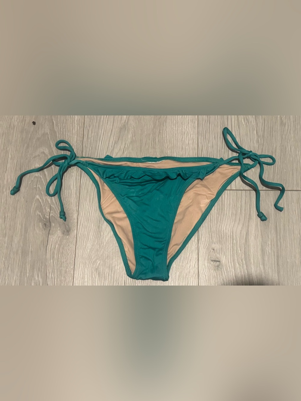 JCrew Green Ruffle Trim Women’s Bikini Bottom XS